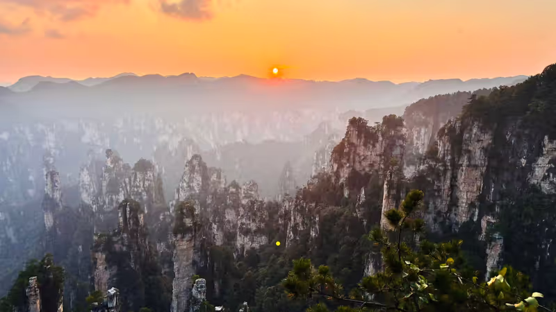 Hunan Private Tour - Sunset at Tianzi Mountain in October