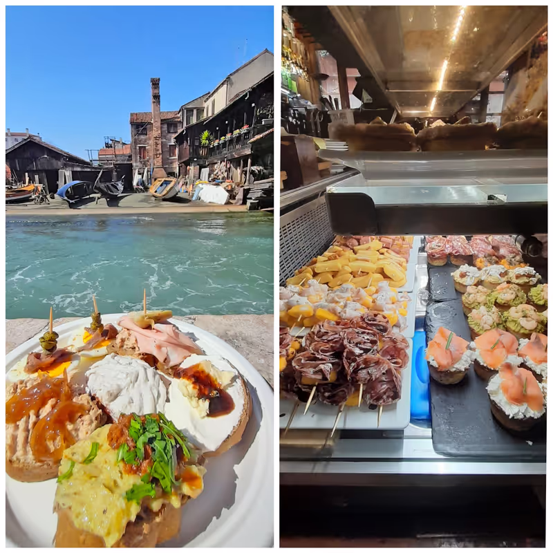 Venice Private Tour - Local street food degustation in a bacarò in front of the gondola service station