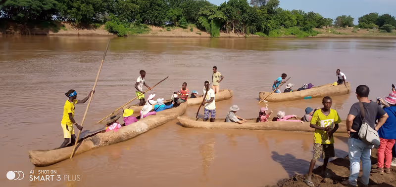 Addis Ababa Private Tour - Crossing the Omo river by wooden boat to the Dassanech village