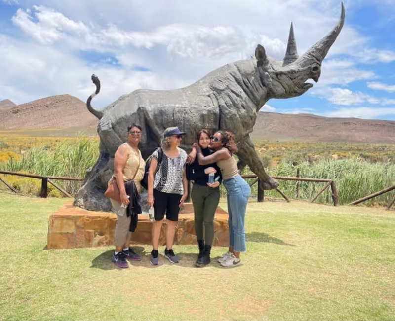 Cape Town Private Tour - Poising at the Black Rhino art piece
