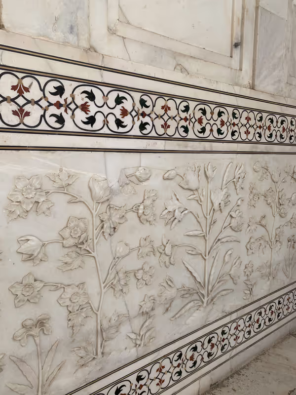 Agra Private Tour - Inlayed Stones in Marble