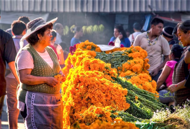 Mexico City Private Tour - Cempasuchíl Flowers in Mexican Market.