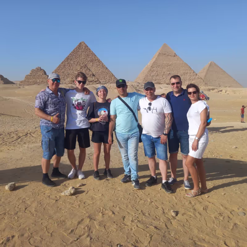 Cairo Private Tour - Me and my guests after camel ride to panorama