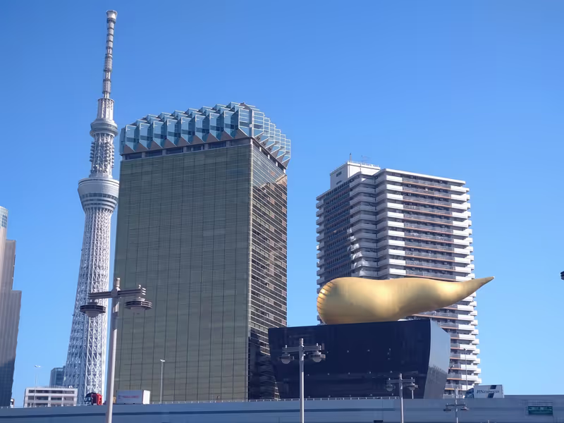 Tokyo Private Tour - Sky tree and Asahi beer company buildings