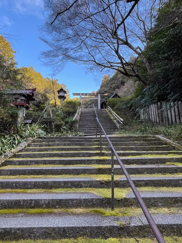 Kyoto Private Tour - The Himukai Shrine stairs leading to the mountain