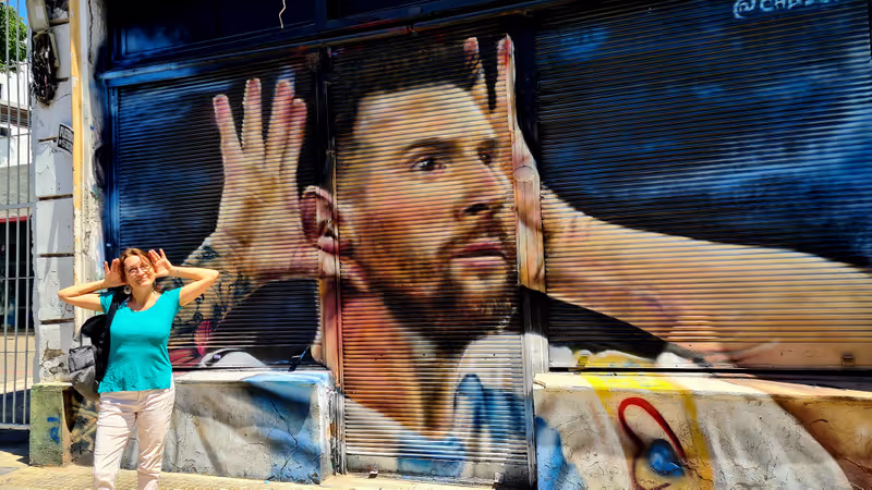 Buenos Aires Private Tour - Messi mural in San Telmo