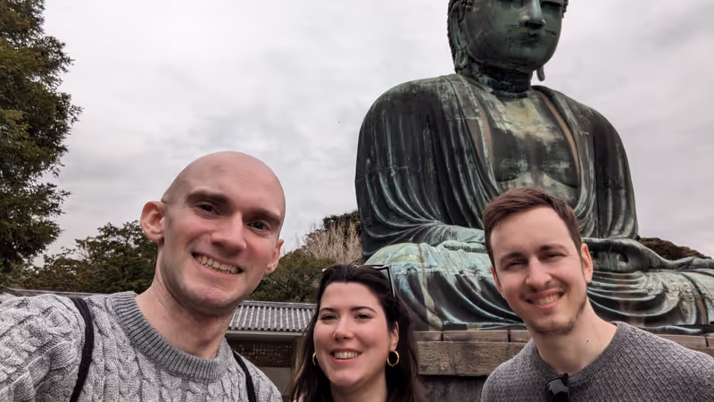 Kamakura Private Tour - Me with some wonderful guests and the Great Buddha