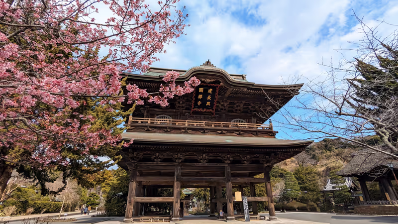 Kamakura Private Tour - The main gate at Kencho-ji Temple.