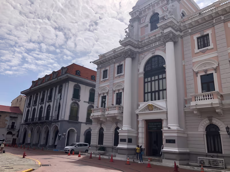 Panama City Private Tour - Side view of the Cathedral Plaza at the Old-town