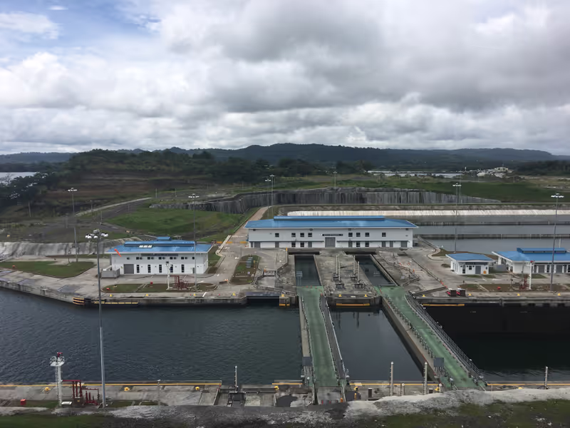 Panama City Private Tour - Twin gates at the Agua Clara Locks