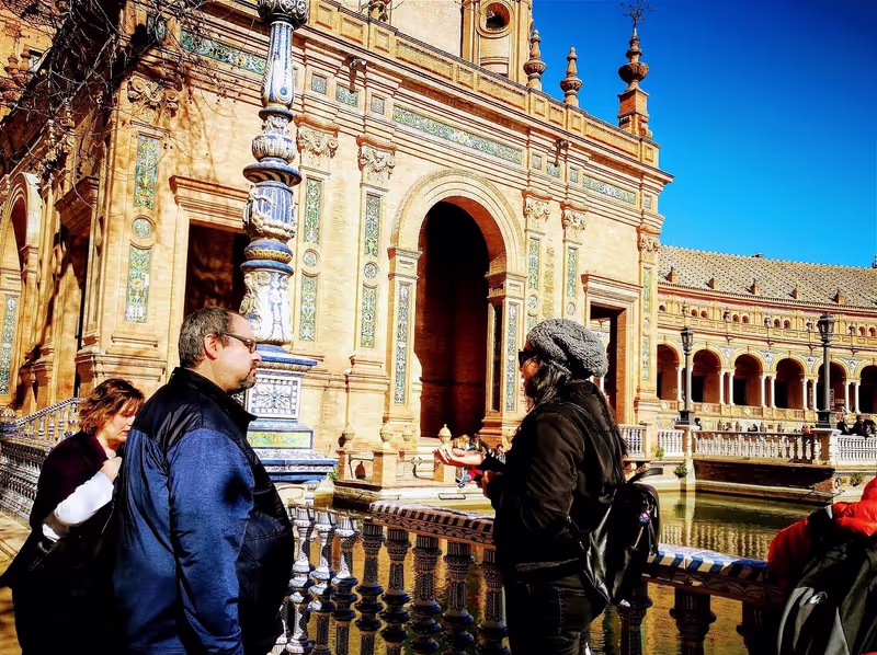 Seville Private Tour - Explaining Plaza de España