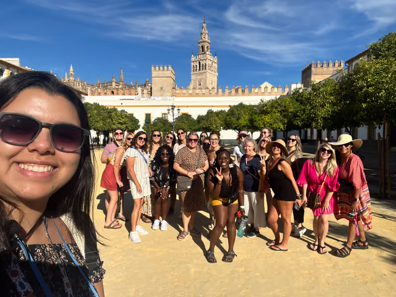 Seville Private Tour - Group at the Alcazar going to Santa Cruz
