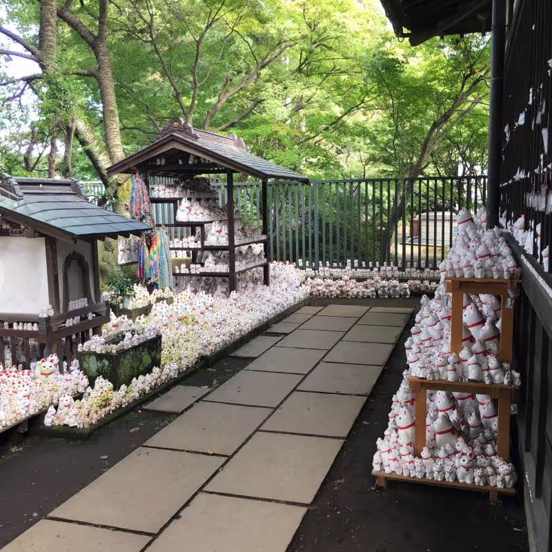 Tokyo Private Tour - Les Maneki-Nekos au temple Goutoku-ji.