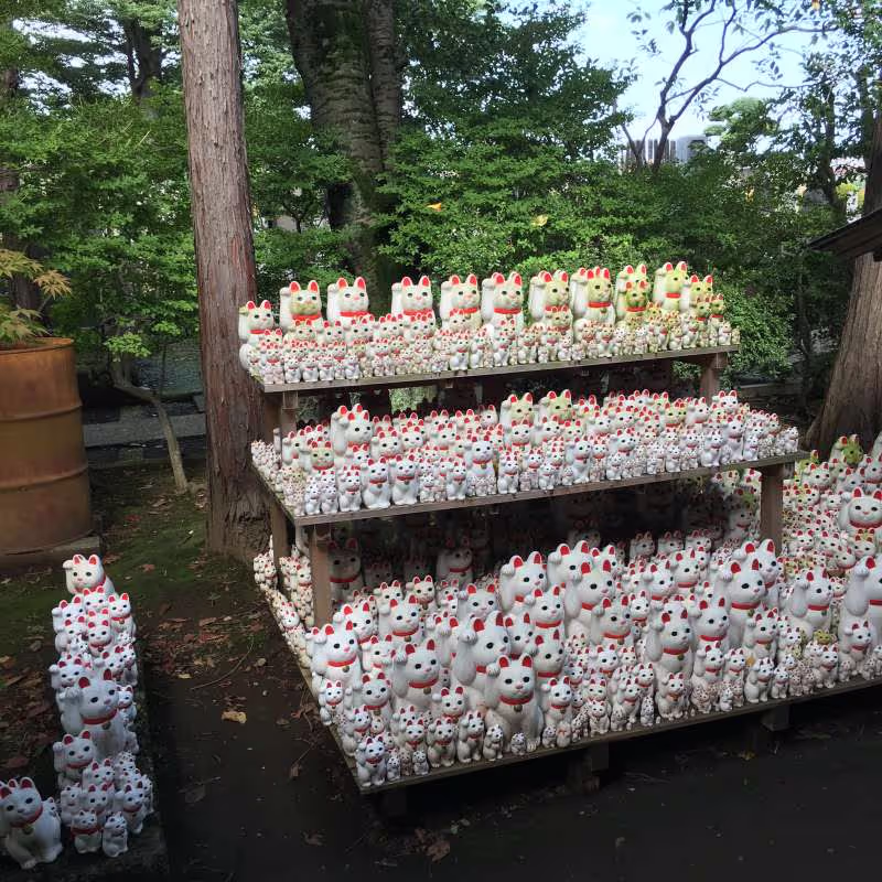 Tokyo Private Tour - Les Maneki-Nekos au temple Goutoku-ji.