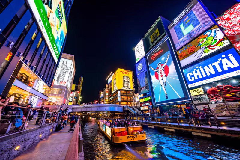 Osaka Private Tour - Dotombori night life and cruising.