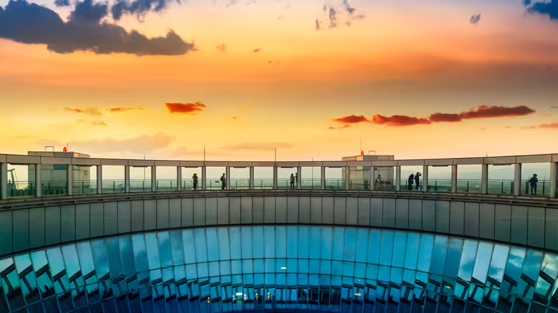Osaka Private Tour - Sunset view from Umeda Sky building.