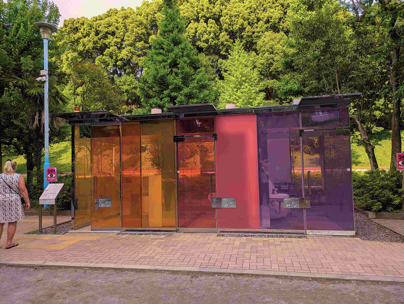 Tokyo Private Tour - Transparent toilets in Yoyogi Fukamachi Mini Park.