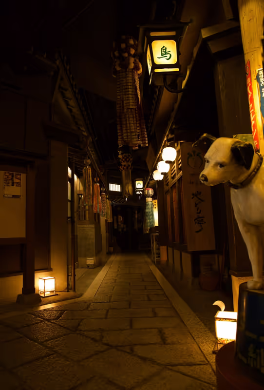 Osaka Private Tour - Nostalgic alleyway beneath Umeda Sky Building