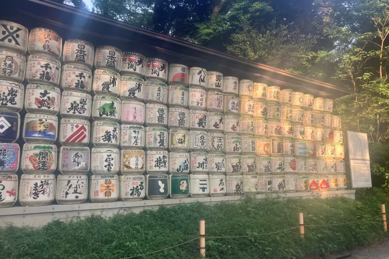 Tokyo Private Tour - Sake Barrels at Meiji Shrine