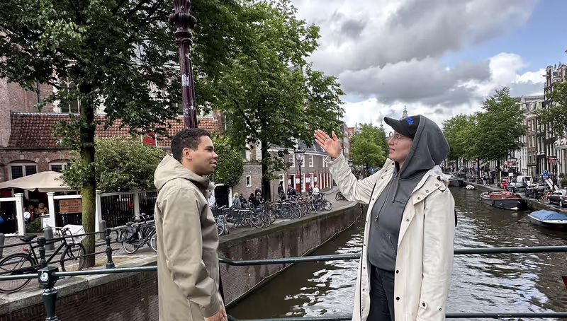 Amsterdam Private Tour - In De Wallen, talking about de Oude Kerk