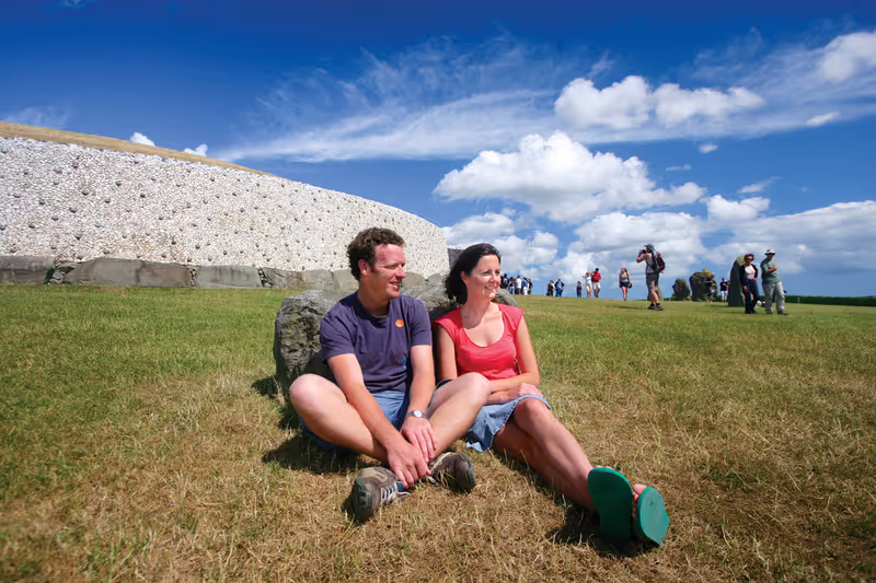 Dublin Private Tour - Couple at Newgrange Monument