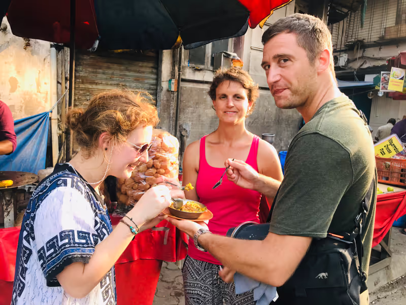 Mumbai Private Tour - GUEST ENJOYING LOCAL DISHES