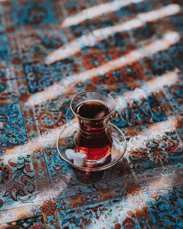Istanbul Private Tour - enjoying our Turkish tea