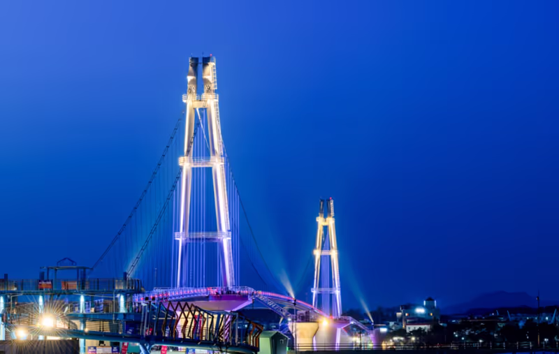 Gyeonggi Private Tour - Suspension bridge in nightt