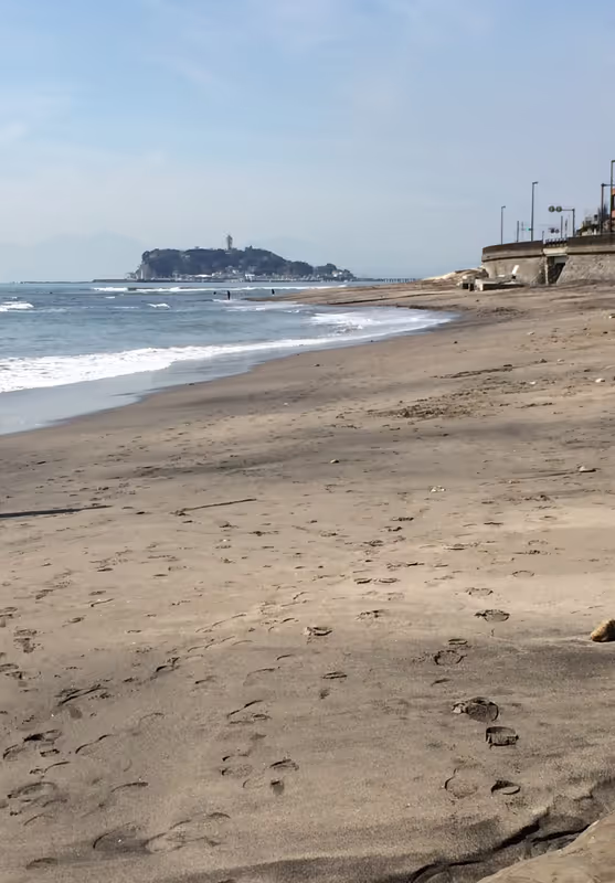 Tokyo Private Tour - Enoshima Island viewed from the beach