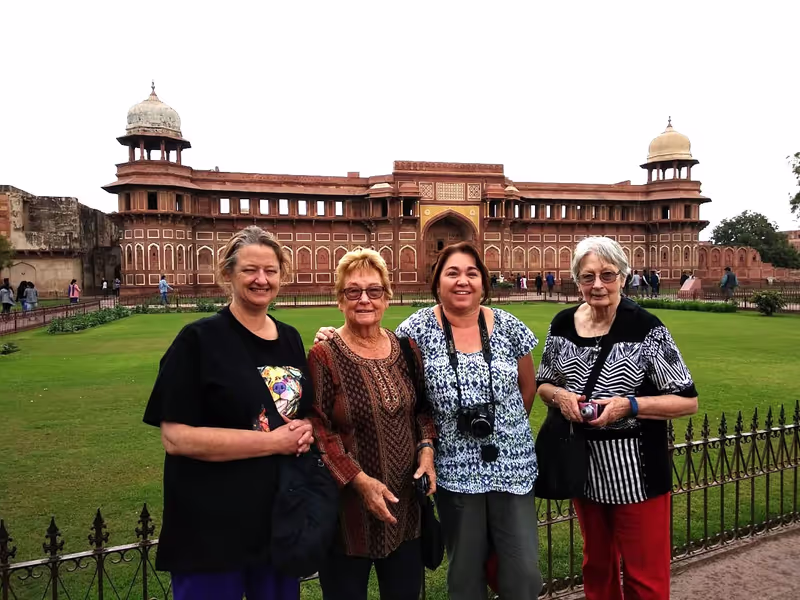 Agra Private Tour - Tourist enjoying in Agra Fort - Jahangir Mahal.
