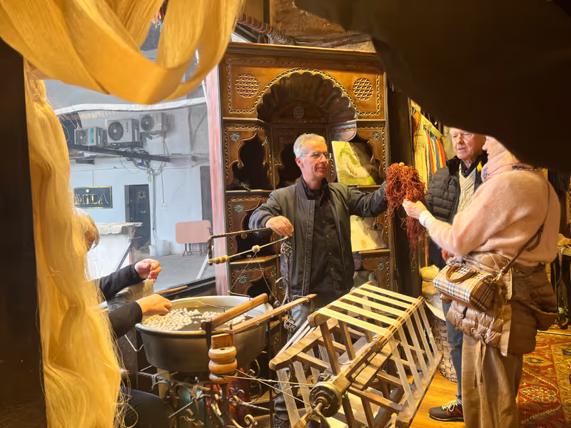 Istanbul Private Tour - silk extraction process