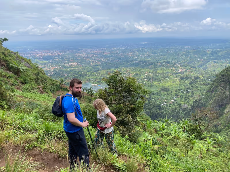 Mbale Private Tour - Clients climbing Wanale Ridge