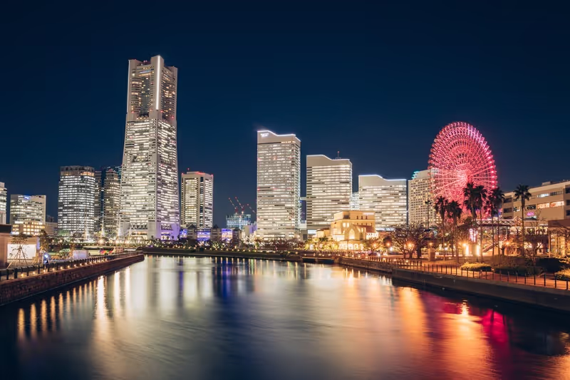 Yokohama Private Tour - Night view of Minato Mirai