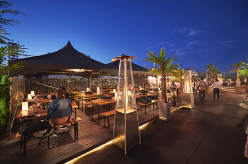 Sapporo Private Tour - One of the rooftop Beer Gardens in Hokkaido