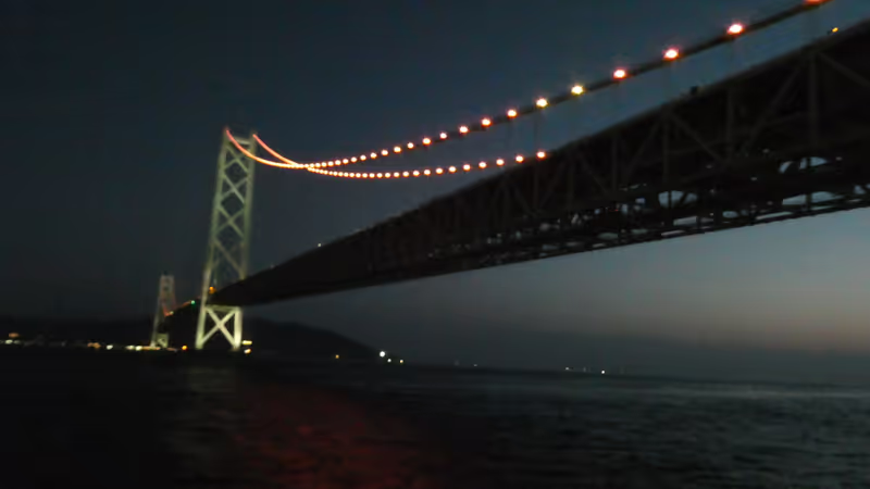 Kobe Private Tour - Akashi bridge at night