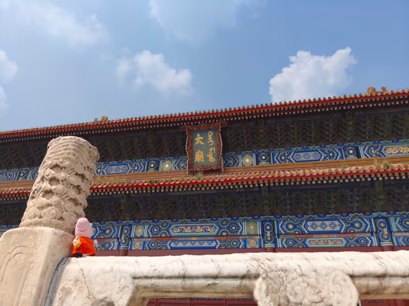 Beijing Private Tour - Peppa Pig in front of the Offering Hall