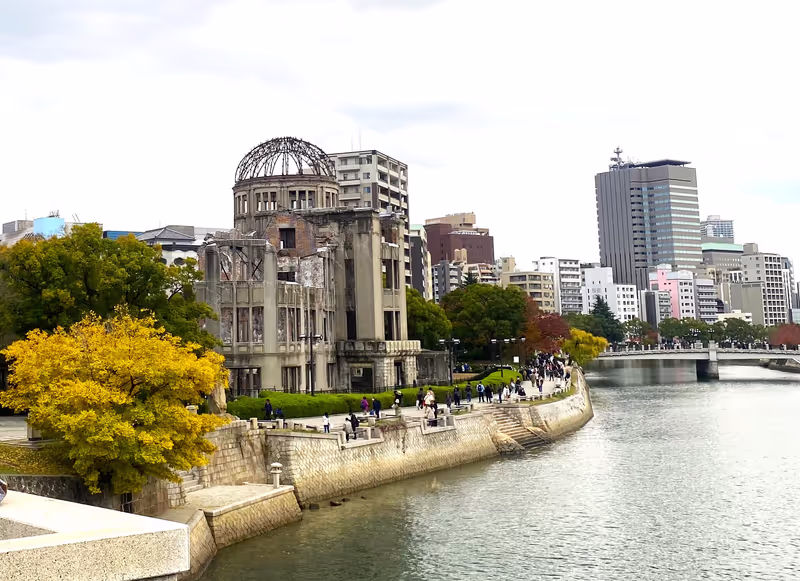 Hiroshima Private Tour - The Atomic Bomb Dome beside the Motoyasu River