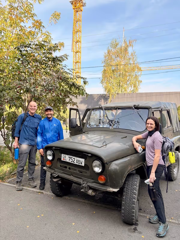 Karakol Private Tour - Gearing up at the UAZ 4WD before driving deep into
