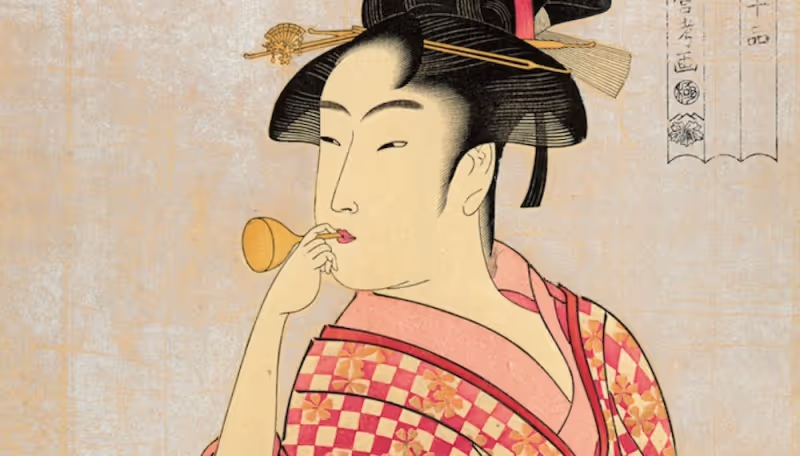 Tokyo Private Tour - The famous Ukiyo-e of a young woman implying the emergence of femininity