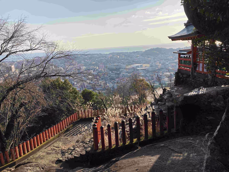 Kumano Private Tour - Over view from Kamikura shrine.