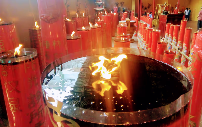 Jakarta Private Tour - Big candle at China Temple, the eldest temple, Jakarta.