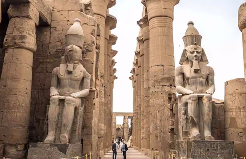 Luxor Private Tour - Statues of Ramses II at Luxor Temple.