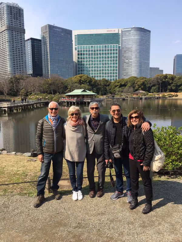 Tokyo Private Tour - Lovely guests from Monaco in Hamarikyu Gardens