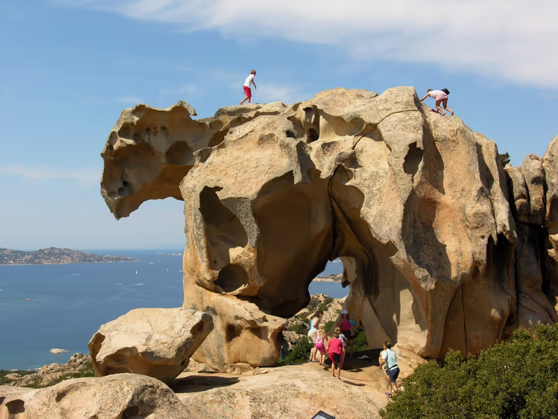 Sardinia Private Tour - The Bear Rock, Palau. ( now the access and climbing of this rock, due to some accidents in the past, is forbidden )