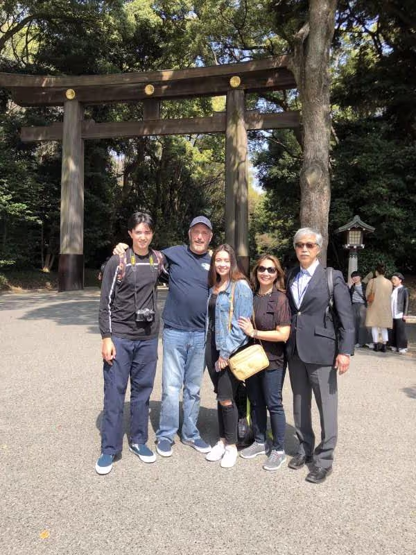 Tokyo Private Tour - Lovely family from the US, in front of Meiji Shrine