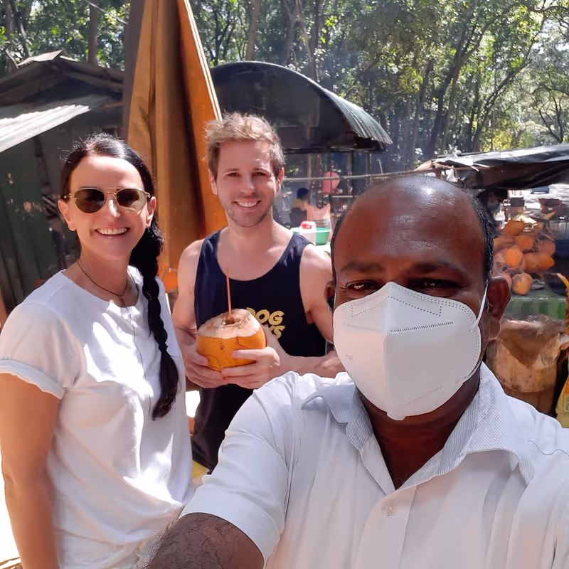 Colombo Private Tour - refreshing thirsty with a King Coconut  