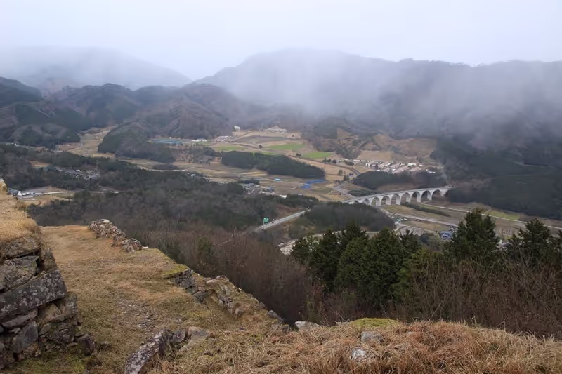 Himeji Private Tour - View from the mountaintop Takeda Castle Ruins