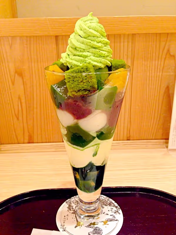 Kyoto Private Tour - Green tea parfait, including green tea powder.  Some guests start their tour at this shop in the morning and return back to this shop after sightseeing.
It will cost about Jyen1700.