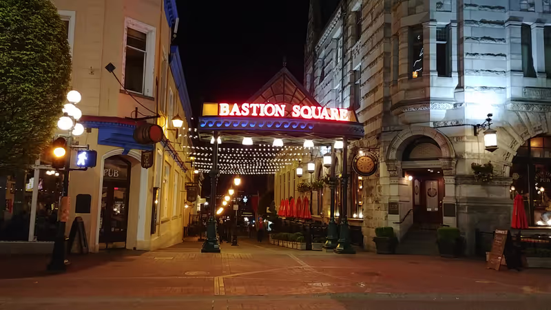 Vancouver Private Tour - Bastion Square, site of the old Fort Victoria, Old Quarter, Victoria