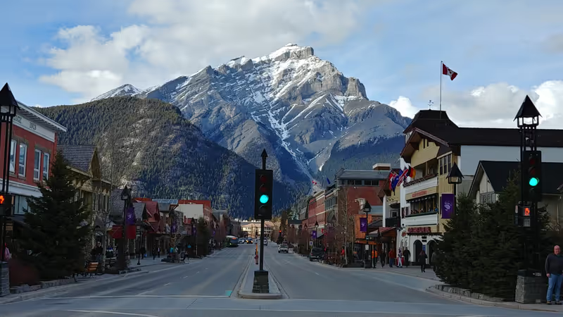Vancouver Private Tour - Cascade Mountain (background), Banff
